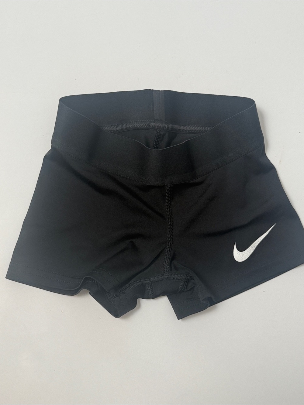 Nike Black Women's Bike Shorts with White Swoosh